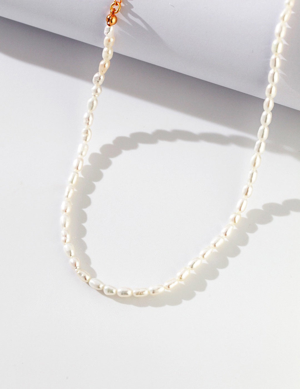 Classic Natural Rice Pearl Beads Necklace-1