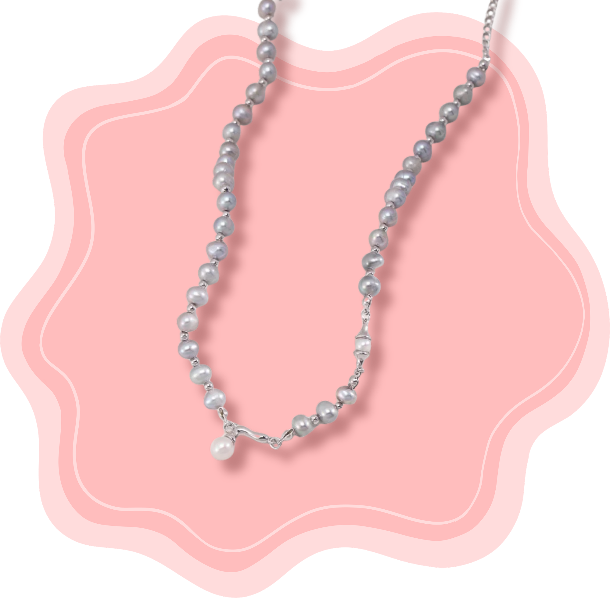 Grey Pearl Necklace ♡
