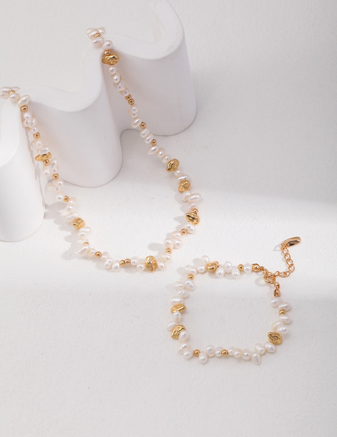 Beaded Freshwater Pearl Adjustable Bracelet-3